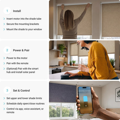 Motorized Roller Shade Retrofit Kit Installation Steps
