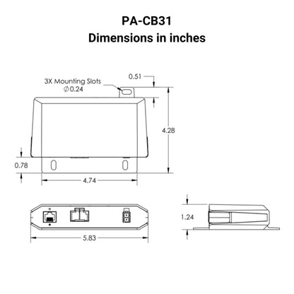 12/24 VDC High Power Control Box - 1 Channel - Wireless Remote dimensions in inches